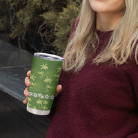 Olive Green Hawaii Palm Tree Hibiscus Tumbler Cup Fantasy Summer Vibe LT01 - Polynesian Pride
