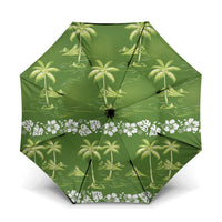 Olive Green Hawaii Palm Tree Hibiscus Umbrella Fantasy Summer Vibe
