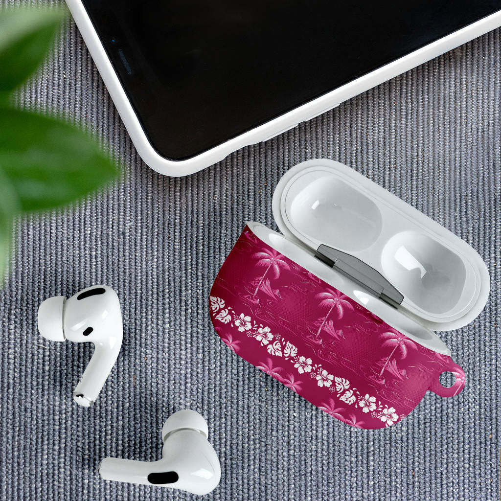 Pink Hawaii Palm Tree Hibiscus AirPods Case Fantasy Summer Vibe LT01 - Polynesian Pride