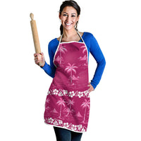 Pink Hawaii Palm Tree Hibiscus Apron Fantasy Summer Vibe