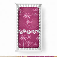 Pink Hawaii Palm Tree Hibiscus Baby Bed Cover Fantasy Summer Vibe LT01 28 × 52 in Pink - Polynesian Pride