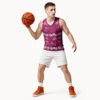 Pink Hawaii Palm Tree Hibiscus Basketball Jersey Fantasy Summer Vibe LT01 - Polynesian Pride