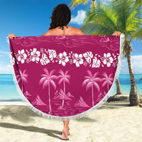 Pink Hawaii Palm Tree Hibiscus Beach Blanket Fantasy Summer Vibe