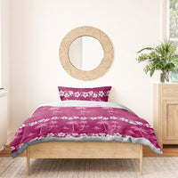 Pink Hawaii Palm Tree Hibiscus Bedding Set Fantasy Summer Vibe LT01 - Polynesian Pride