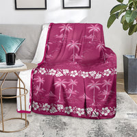 Pink Hawaii Palm Tree Hibiscus Blanket Fantasy Summer Vibe LT01 - Polynesian Pride