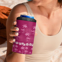 Pink Hawaii Palm Tree Hibiscus 4 in 1 Can Cooler Tumbler Fantasy Summer Vibe LT01 - Polynesian Pride