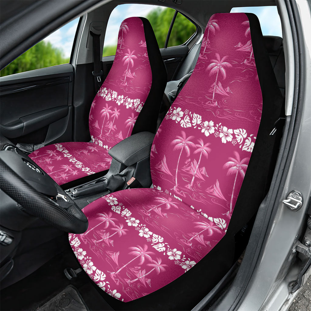 Pink Hawaii Palm Tree Hibiscus Car Seat Cover Fantasy Summer Vibe LT01 - Polynesian Pride