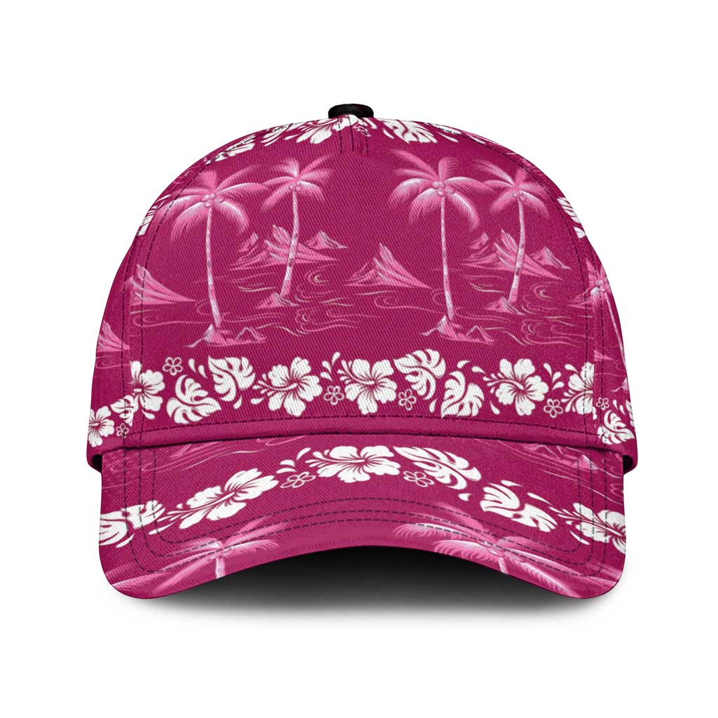 Pink Hawaii Palm Tree Hibiscus Classic Cap Fantasy Summer Vibe