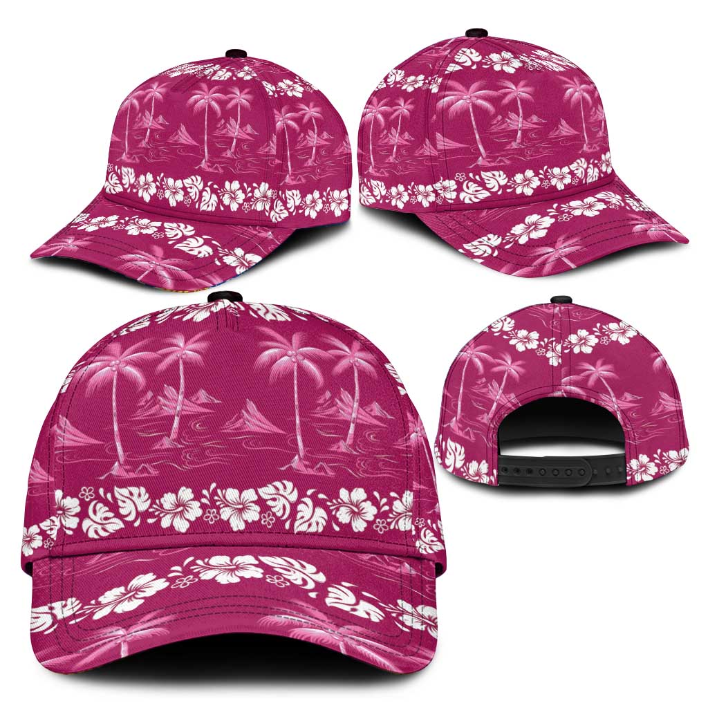 Pink Hawaii Palm Tree Hibiscus Classic Cap Fantasy Summer Vibe