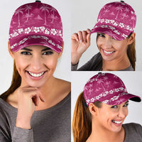 Pink Hawaii Palm Tree Hibiscus Classic Cap Fantasy Summer Vibe