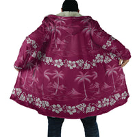 Pink Hawaii Palm Tree Hibiscus Cloak Fantasy Summer Vibe LT01 - Polynesian Pride