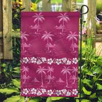 Pink Hawaii Palm Tree Hibiscus Garden Flag Fantasy Summer Vibe LT01 Garden Flag Pink - Polynesian Pride