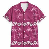 Pink Hawaii Palm Tree Hibiscus Hawaiian Shirt Fantasy Summer Vibe LT01 Pink - Polynesian Pride