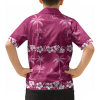 Pink Hawaii Palm Tree Hibiscus Kid Hawaiian Shirt Fantasy Summer Vibe LT01 - Polynesian Pride