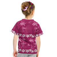 Pink Hawaii Palm Tree Hibiscus Kid T Shirt Fantasy Summer Vibe LT01 - Polynesian Pride