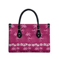 Pink Hawaii Palm Tree Hibiscus Leather Bag Fantasy Summer Vibe LT01 - Polynesian Pride