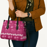 Pink Hawaii Palm Tree Hibiscus Leather Bag Fantasy Summer Vibe LT01 - Polynesian Pride