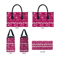 Pink Hawaii Palm Tree Hibiscus Leather Bag Fantasy Summer Vibe LT01 - Polynesian Pride