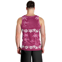 Pink Hawaii Palm Tree Hibiscus Men Tank Top Fantasy Summer Vibe LT01 - Polynesian Pride