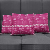 Pink Hawaii Palm Tree Hibiscus Pillow Cover Fantasy Summer Vibe LT01 - Polynesian Pride