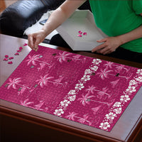 Pink Hawaii Palm Tree Hibiscus Puzzle Fantasy Summer Vibe LT01 - Polynesian Pride