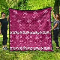 Pink Hawaii Palm Tree Hibiscus Quilt Fantasy Summer Vibe LT01 - Polynesian Pride