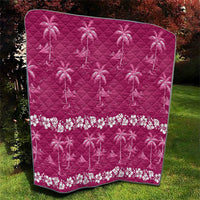 Pink Hawaii Palm Tree Hibiscus Quilt Fantasy Summer Vibe LT01 - Polynesian Pride