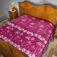 Pink Hawaii Palm Tree Hibiscus Quilt Fantasy Summer Vibe LT01 - Polynesian Pride