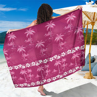 Pink Hawaii Palm Tree Hibiscus Sarong Fantasy Summer Vibe LT01 One Size 44 x 66 inches Pink - Polynesian Pride