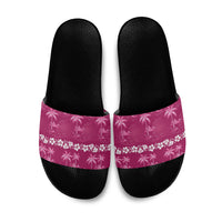 Pink Hawaii Palm Tree Hibiscus Slide Sandals Fantasy Summer Vibe LT01 Pink - Polynesian Pride