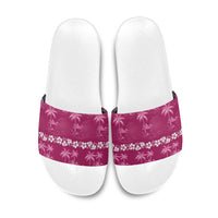 Pink Hawaii Palm Tree Hibiscus Slide Sandals Fantasy Summer Vibe LT01 Pink - Polynesian Pride