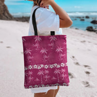Pink Hawaii Palm Tree Hibiscus Tote Bag Fantasy Summer Vibe LT01 - Polynesian Pride