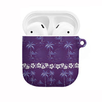 Purple Hawaii Palm Tree Hibiscus AirPods Case Fantasy Summer Vibe LT01 Purple - Polynesian Pride