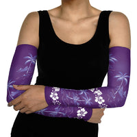 Purple Hawaii Palm Tree Hibiscus Arm Sleeves Fantasy Summer Vibe LT01 - Polynesian Pride