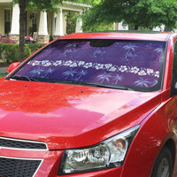 Purple Hawaii Palm Tree Hibiscus Auto Sun Shade Fantasy Summer Vibe LT01 - Polynesian Pride