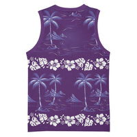 Purple Hawaii Palm Tree Hibiscus Basketball Jersey Fantasy Summer Vibe LT01 - Polynesian Pride