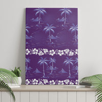 Purple Hawaii Palm Tree Hibiscus Canvas Wall Art Fantasy Summer Vibe LT01 - Polynesian Pride