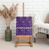Purple Hawaii Palm Tree Hibiscus Canvas Wall Art Fantasy Summer Vibe LT01 - Polynesian Pride