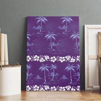 Purple Hawaii Palm Tree Hibiscus Canvas Wall Art Fantasy Summer Vibe LT01 - Polynesian Pride
