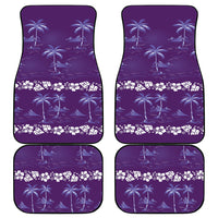 Purple Hawaii Palm Tree Hibiscus Car Mats Fantasy Summer Vibe LT01 - Polynesian Pride