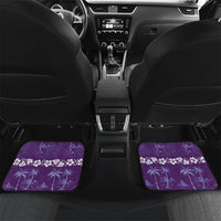 Purple Hawaii Palm Tree Hibiscus Car Mats Fantasy Summer Vibe LT01 Set 2pcs - Back Purple - Polynesian Pride