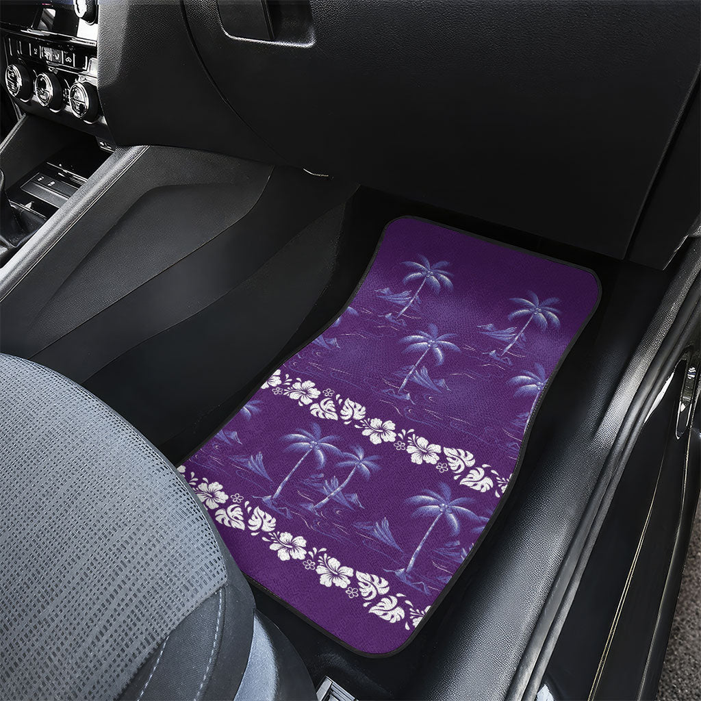 Purple Hawaii Palm Tree Hibiscus Car Mats Fantasy Summer Vibe LT01 - Polynesian Pride