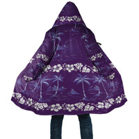 Purple Hawaii Palm Tree Hibiscus Cloak Fantasy Summer Vibe LT01 Unisex Purple - Polynesian Pride
