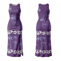 Purple Hawaii Palm Tree Hibiscus Couples Matching Tank Maxi Dress and Hawaiian Shirt Fantasy Summer Vibe LT01 - Polynesian Pride