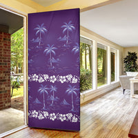Purple Hawaii Palm Tree Hibiscus Door Cover Fantasy Summer Vibe LT01 - Polynesian Pride