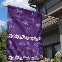 Purple Hawaii Palm Tree Hibiscus Garden Flag Fantasy Summer Vibe LT01 - Polynesian Pride
