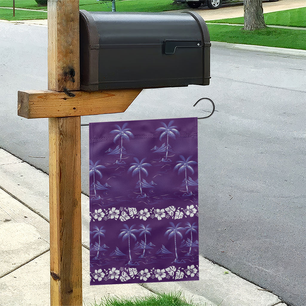 Purple Hawaii Palm Tree Hibiscus Garden Flag Fantasy Summer Vibe LT01 - Polynesian Pride