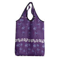 Purple Hawaii Palm Tree Hibiscus Grocery Bag Fantasy Summer Vibe LT01 - Polynesian Pride