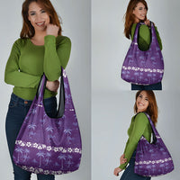 Purple Hawaii Palm Tree Hibiscus Grocery Bag Fantasy Summer Vibe LT01 - Polynesian Pride