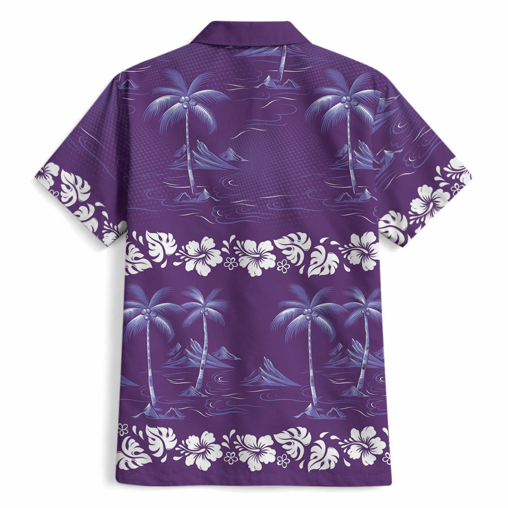Purple Hawaii Palm Tree Hibiscus Hawaiian Shirt Fantasy Summer Vibe LT01 - Polynesian Pride